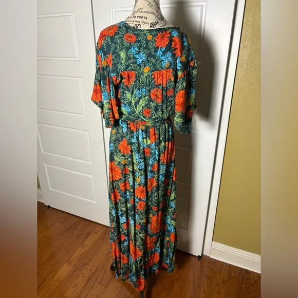 Anthropologie ABEL THE LABEL Midi Fantasy Tropical Dress M