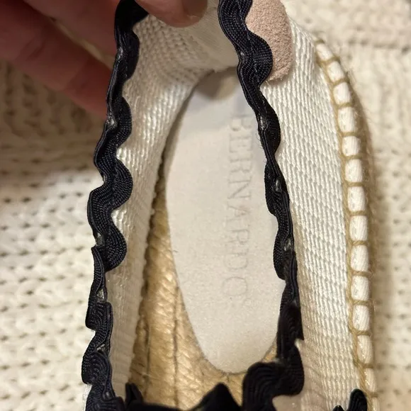 Anthropologie Bernardo 8 espadrille sneaker shoe bric brac white navy Tory Burch