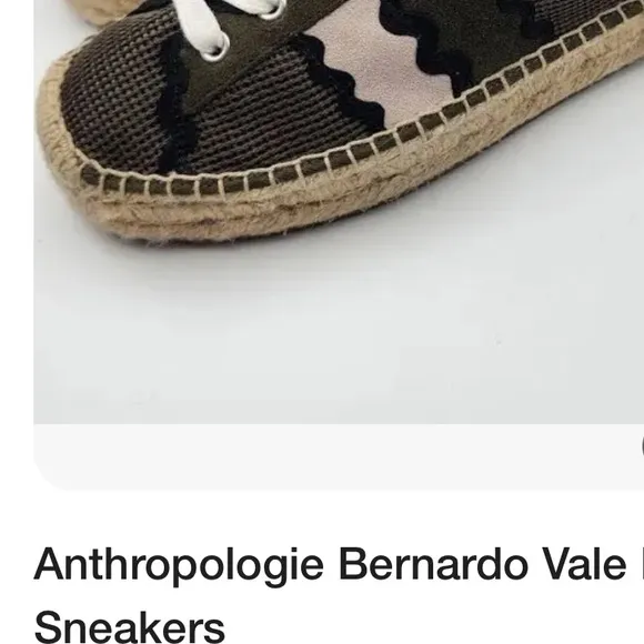 Anthropologie Bernardo 8 espadrille sneaker shoe bric brac white navy Tory Burch