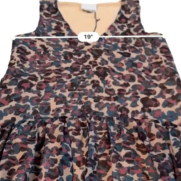 Anthropologie Chloe Oliver‎ Risa Multicolor Leopard Print Sleeveless Dress Sz M
