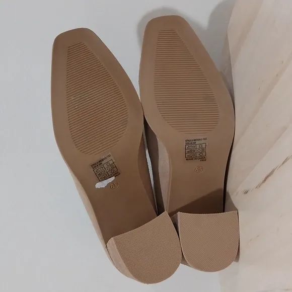 Anthropologie Joie Wevenly Pumps Loafer Sz 8.5 Suede Leather Block Stocked Heel