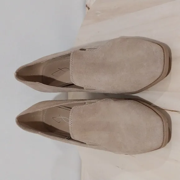 Anthropologie Joie Wevenly Pumps Loafer Sz 8.5 Suede Leather Block Stocked Heel