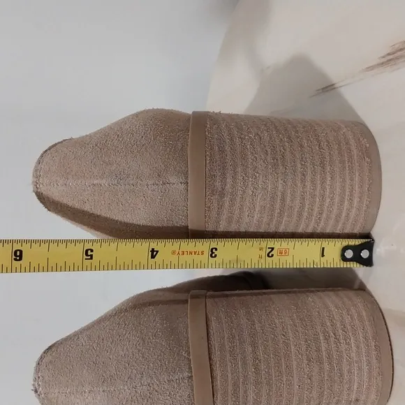 Anthropologie Joie Wevenly Pumps Loafer Sz 8.5 Suede Leather Block Stocked Heel