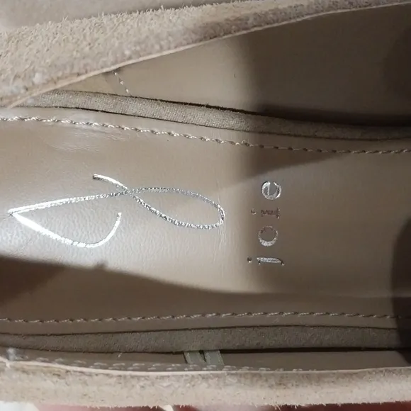 Anthropologie Joie Wevenly Pumps Loafer Sz 8.5 Suede Leather Block Stocked Heel