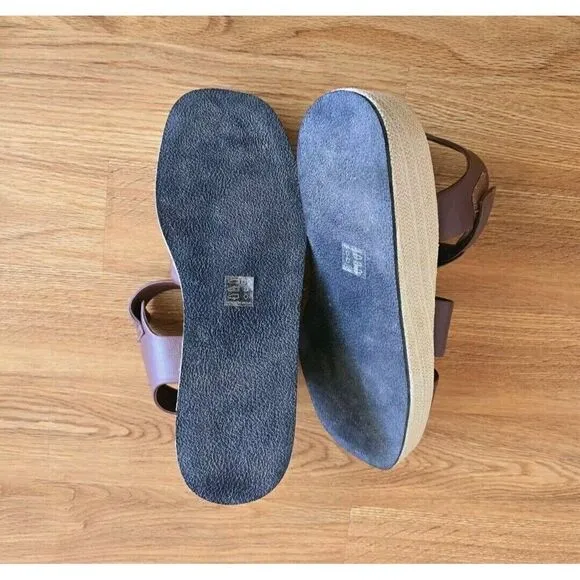 Anthropologie Pilcro Platform Fisherman Sandals Brown Size EU 40/US 9.5