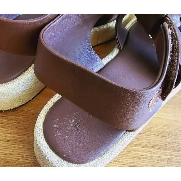 Anthropologie Pilcro Platform Fisherman Sandals Brown Size EU 40/US 9.5