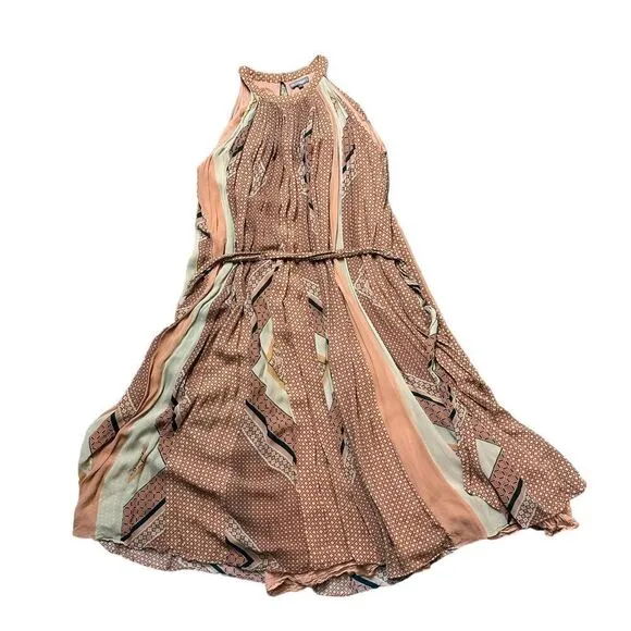 Anthropologie x Nikita Mhaisalkar Abstract Halter Boho Maxi Dress Small Petite