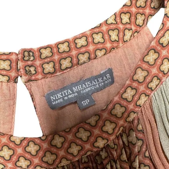 Anthropologie x Nikita Mhaisalkar Abstract Halter Boho Maxi Dress Small Petite