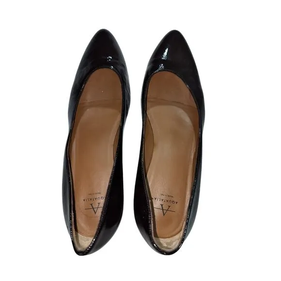 Aquatalia womens raspberry leather heels shoes size 8
