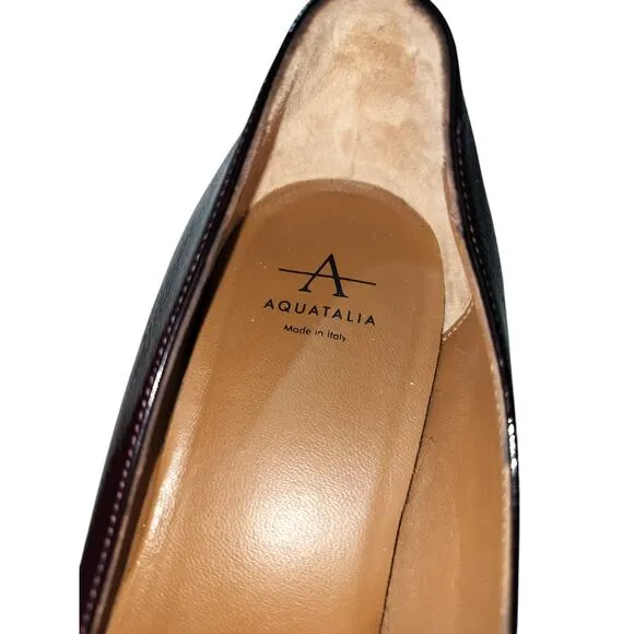 Aquatalia womens raspberry leather heels shoes size 8