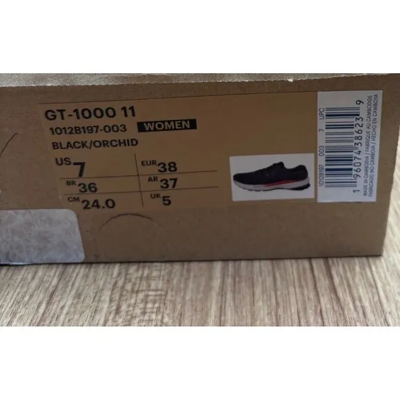 ASICS GT-1000 II BLACK ORCHID 1012B197-003 WOMEN SHOES SIZE 7 SNEAKERS NEW