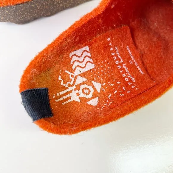 Asportuguesas Come Slip On Merino Wool Shoes Felt Artsy Clogs Orange Size 35 / 5