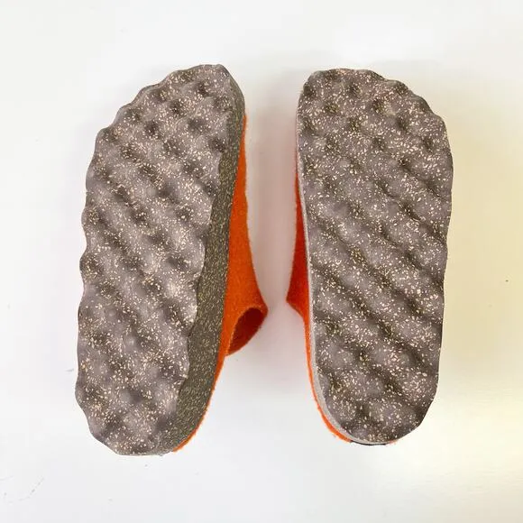 Asportuguesas Come Slip On Merino Wool Shoes Felt Artsy Clogs Orange Size 35 / 5