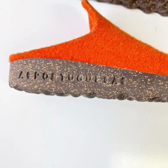 Asportuguesas Come Slip On Merino Wool Shoes Felt Artsy Clogs Orange Size 35 / 5