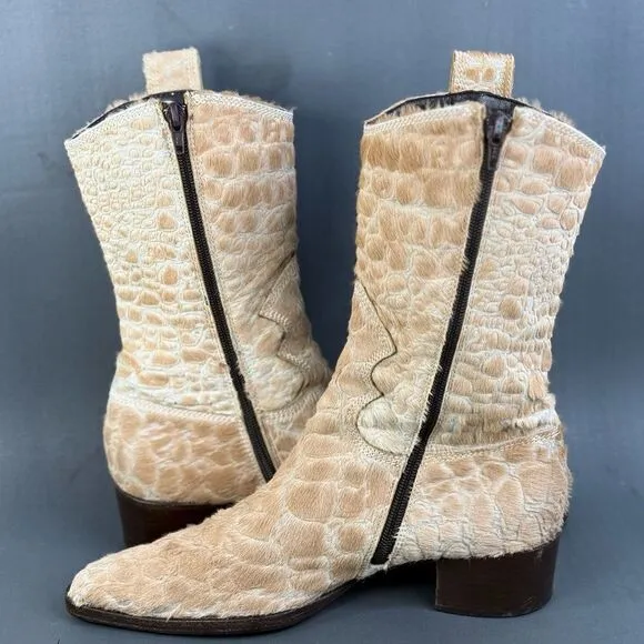 Attilio Giusti Leombruni animal skin Boots shoes women size 8.5 (39)