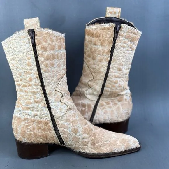 Attilio Giusti Leombruni animal skin Boots shoes women size 8.5 (39)