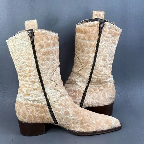 Attilio Giusti Leombruni animal skin Boots shoes women size 8.5 (39)