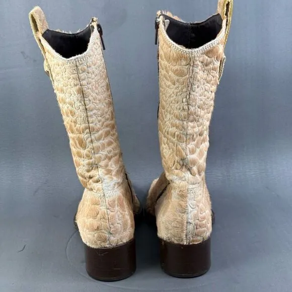Attilio Giusti Leombruni animal skin Boots shoes women size 8.5 (39)