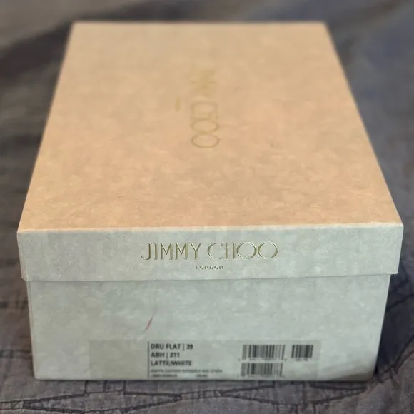 Authentic Jimmy Choo Off White Embellished Flats