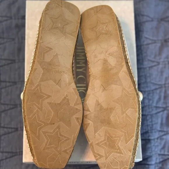Authentic Jimmy Choo Off White Embellished Flats