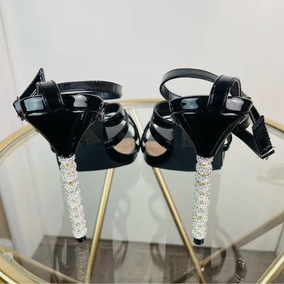 Azalea Wang High Heels Sandals Adjustable Straps 5” Black Party Cocktail New