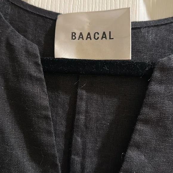 BAACAL Black Jallaba Kaftan linen dress beach pool resort cover up