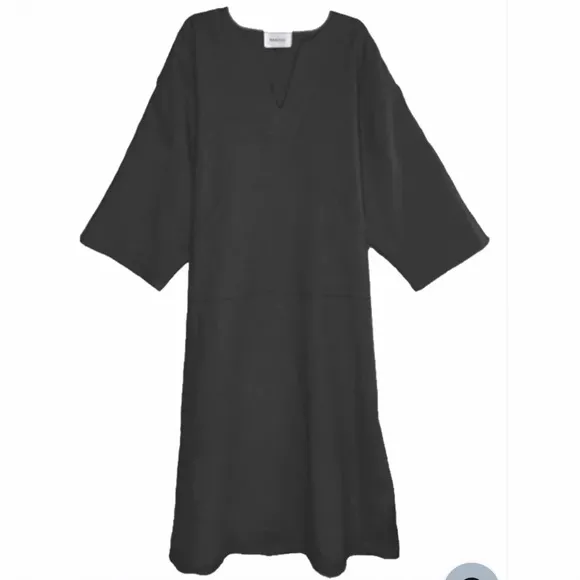 BAACAL Black Jallaba Kaftan linen dress beach pool resort cover up