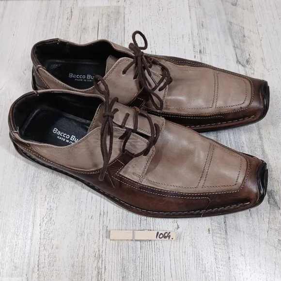 Bacco Bucci Men's Brown Leather Lace Up Oxford Shoes #1064