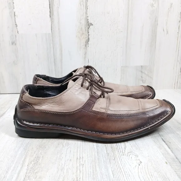Bacco Bucci Men's Brown Leather Lace Up Oxford Shoes #1064