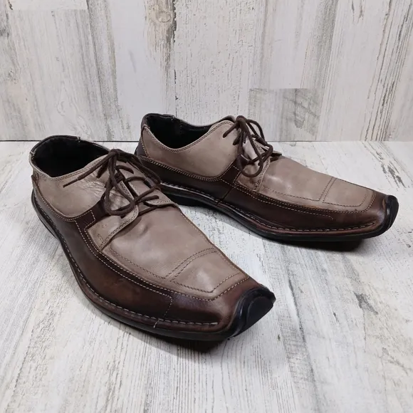 Bacco Bucci Men's Brown Leather Lace Up Oxford Shoes #1064