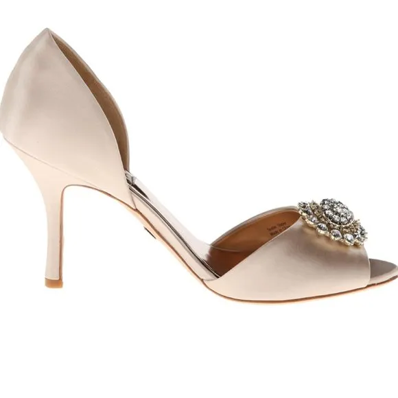 BADGLEY MISCHKA Lacie D Orsay Pumps Crystal Embellishments Wedding Shoes…