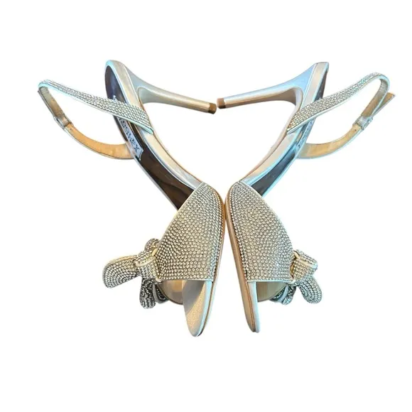 Badgley Mischka Remi Rhinestone Bow  Statement Evening Sandals NEW Size 5