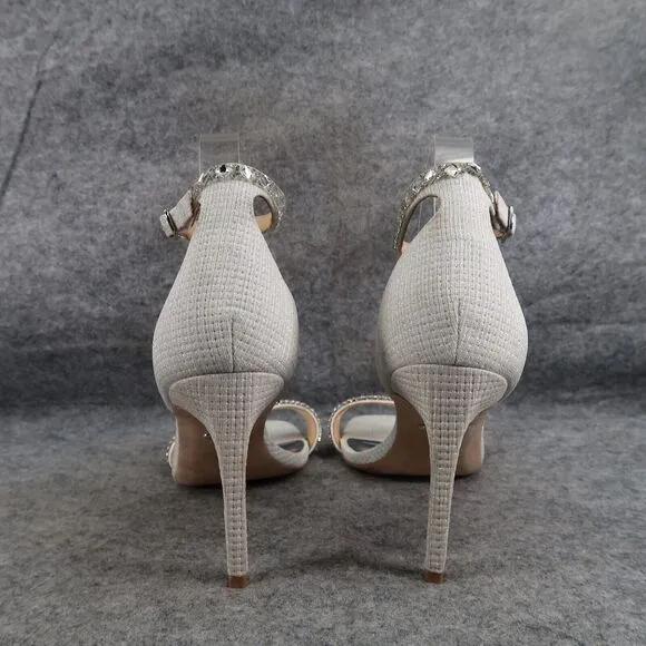 Badgley Mischka Shoes Womens 10 Pump Heels Formal Evening Ankle Strap Rhinestone