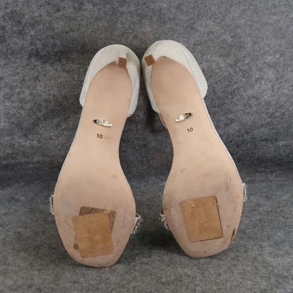 Badgley Mischka Shoes Womens 10 Pump Heels Formal Evening Ankle Strap Rhinestone