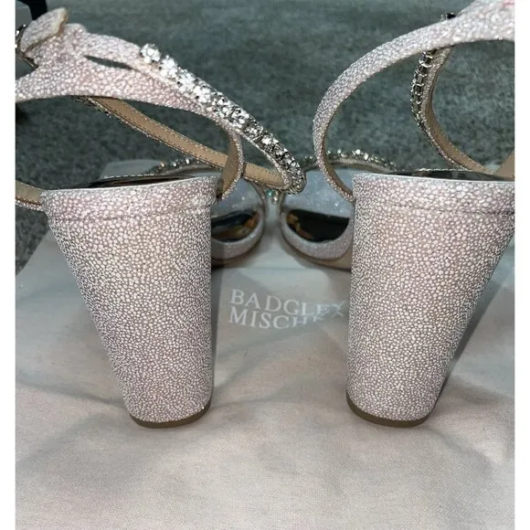 Badgley Mischka Tasmine Tall Evening Sandals Blush Pink Women's size 10
