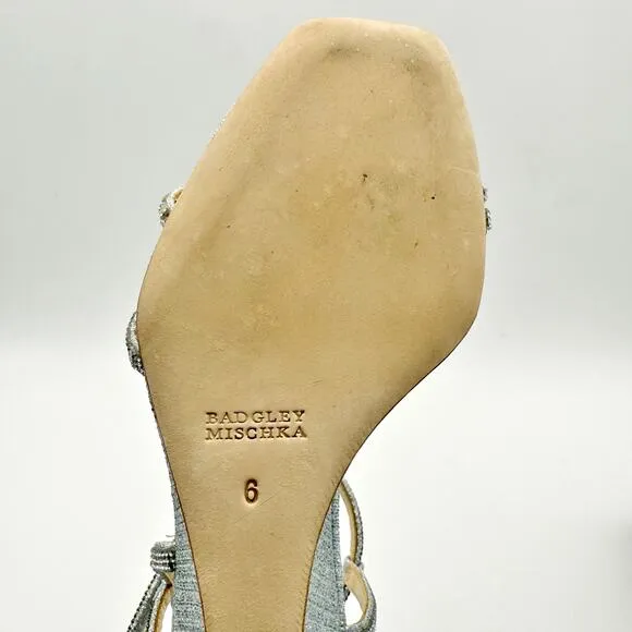Badgley Mischka Womens Unity Wedge Heels US 6 EU 36.5 Silver Embellished NIB
