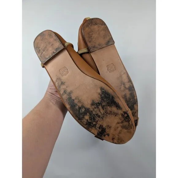 Bali Elf Handmade Native Leather Ballet Flats Shoes Brown Women's Size 11