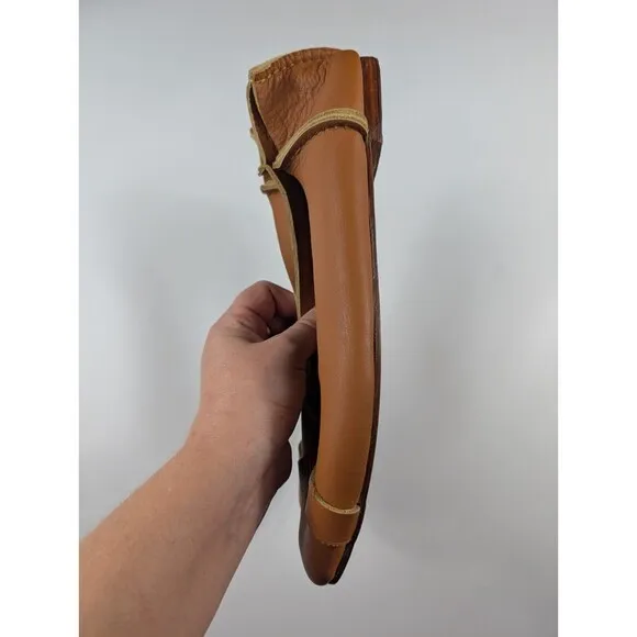 Bali Elf Handmade Native Leather Ballet Flats Shoes Brown Women's Size 11