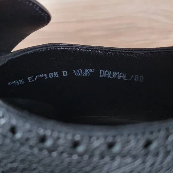 Bally Daumal Tassel Loafer Shoes Men Size 10.5 D Black Brogue Pebbled Leather