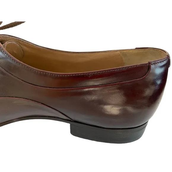 Bally Men's 8 Brown/Burgundy Marcel Lace Up Wingtip Leather Shoes Italy
