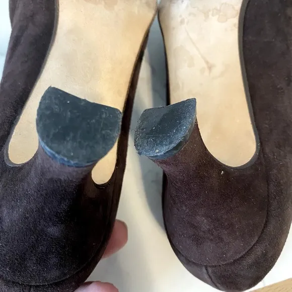 Bally Shoes Pumps Women Sz 8.5 Brown Suede Made in Italy Business Formal