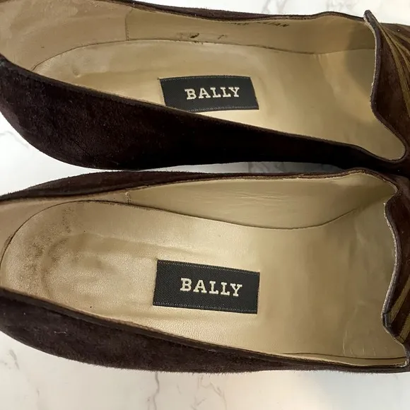 Bally Shoes Pumps Women Sz 8.5 Brown Suede Made in Italy Business Formal