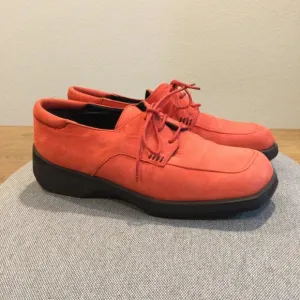 Bally Women Red Suede Leather Lace Up Oxford Shoes Made in Italy SZ 6M