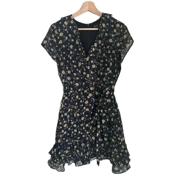 Bardot Short Sleeve ‘Ditzy Wrap’ Floral Print Dress Size M (8)