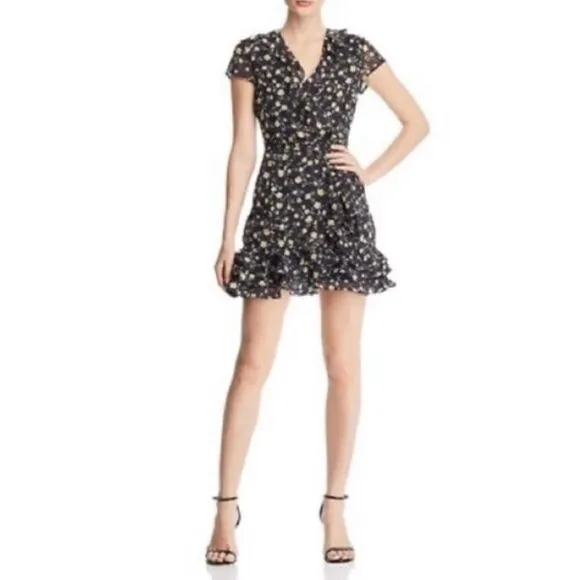 Bardot Short Sleeve ‘Ditzy Wrap’ Floral Print Dress Size M (8)
