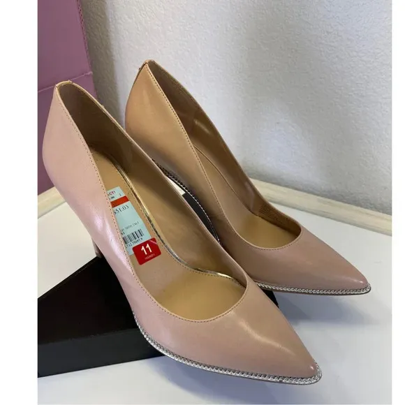 BCBGeneration Womens 11 Shell Pink Harleigh Leather Pointed Pump NEW FLAW