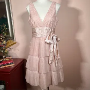 BCBGMaxAzria feminine Blush Pink coquette girl Lace Ruffle Tutu Party Dress