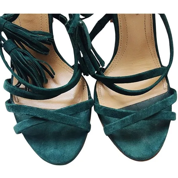 BCBGMAXAZRIA Strappy Tassel Lenita suede sandals, 38.5 (8.5 Us)
