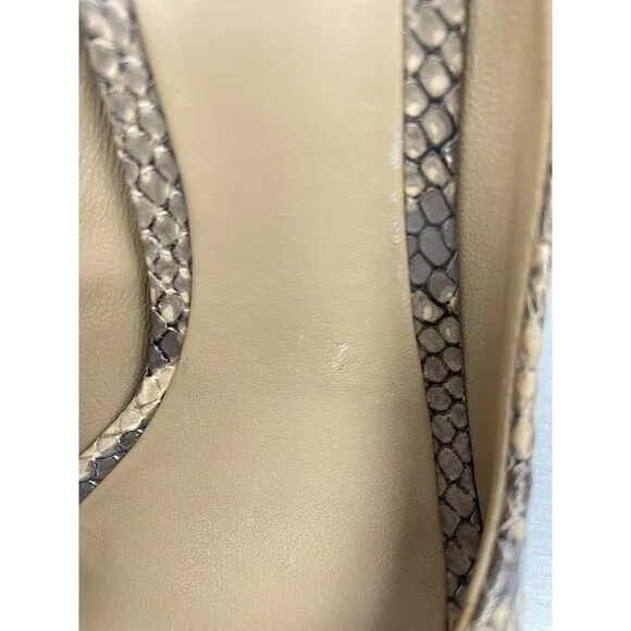 BCBGMaxazria Women's VERO CUOIO  Pumps High Heel Snake Embossed Leather 8 B/38