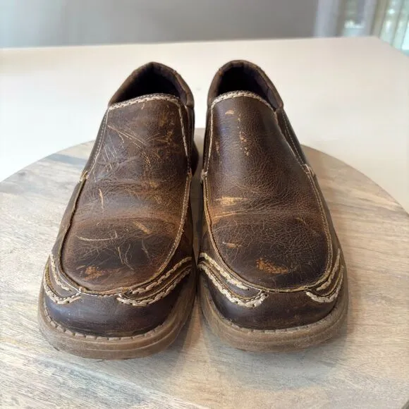 Bed Stu Shoes Men's Brown Slip On Casual Brown Leather Loafer Shoes US Size 9.5